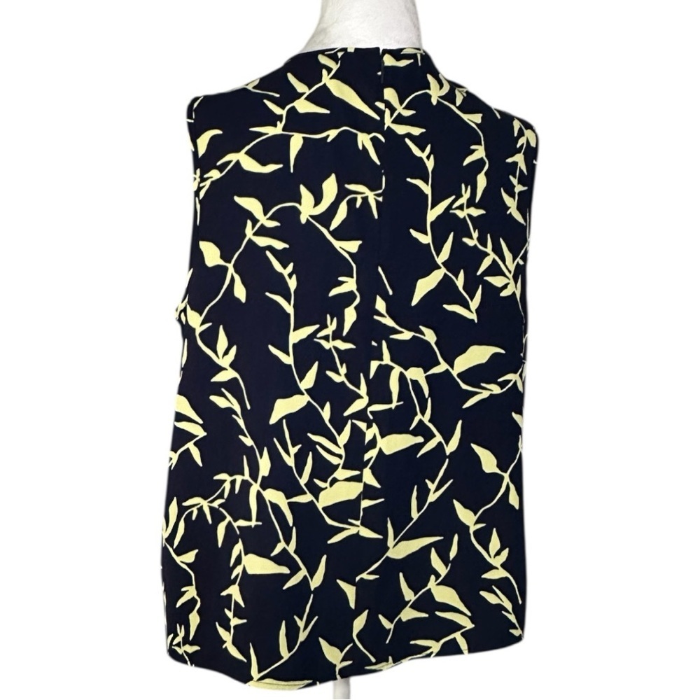 Calvin Klein Yellow and Black Blouse with High Neckline MSRP $79.00 - Picture 4 of 5
